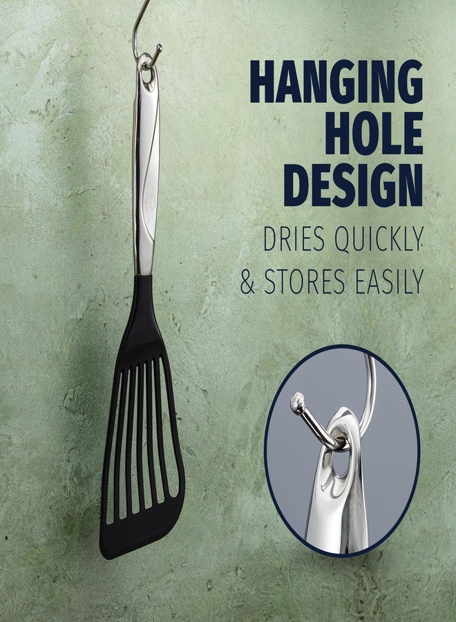 Zulay Kitchen Stainless Steel Fish Spatula - 12.8” Flexible Slotted Turner for Cooking & Frying - Ergonomic Handle, Non-Stick Safe & Dishwasher Safe Kitchen Utensil for Everyday Use - Image 3