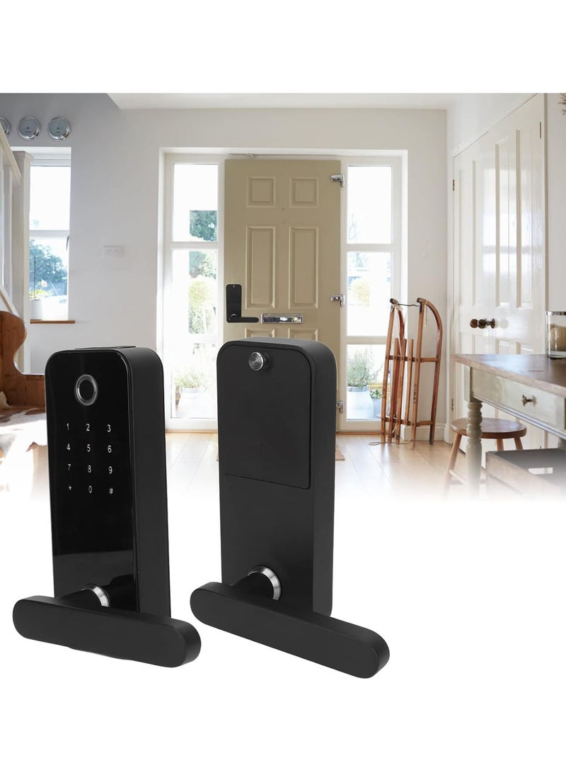 GGOOT 4 in 1 Smart Door Lock, Electronic Door Handle Lock, Support Fast Fingerprint Recognition Virtual Password Design Fingerprint Password Key Unlock for Home Office Hotel Apartment - Image 4
