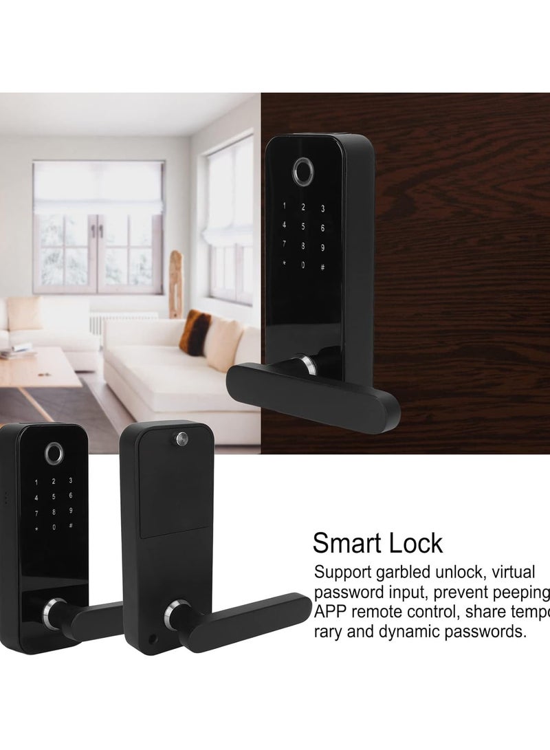 GGOOT 4 in 1 Smart Door Lock, Electronic Door Handle Lock, Support Fast Fingerprint Recognition Virtual Password Design Fingerprint Password Key Unlock for Home Office Hotel Apartment - Image 3