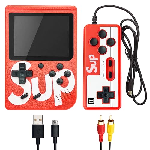 VGRASSP Two Player 400 in 1 Handheld Video Game Console for Kids – Retro Portable Console with Built-in Classic Games, Rechargeable Battery, Gift for Boys & Girls - Multicolor - Image 1