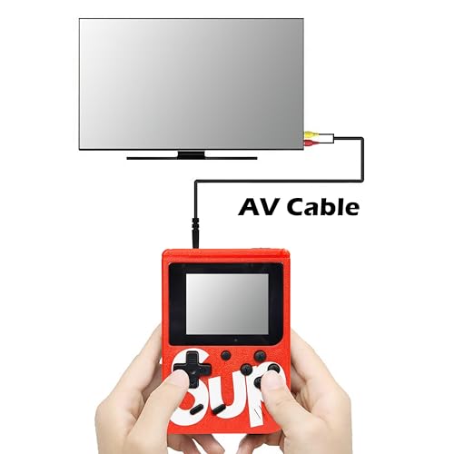 VGRASSP Two Player 400 in 1 Handheld Video Game Console for Kids – Retro Portable Console with Built-in Classic Games, Rechargeable Battery, Gift for Boys & Girls - Multicolor - Image 2