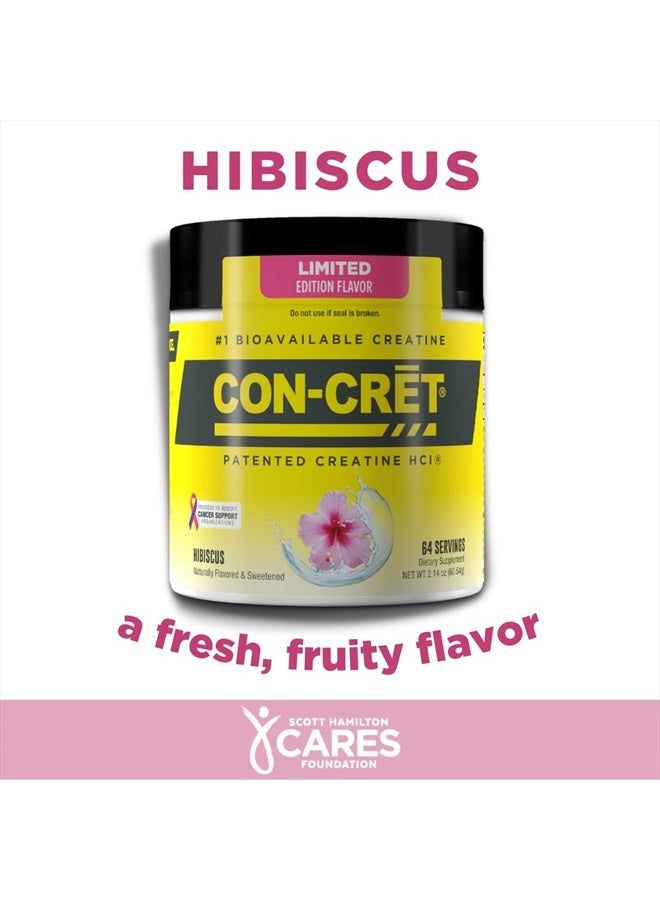 CON-CRET Creatine HCl Powder | Supports Muscle, Cognitive, and Immune Health | Hibiscus Flavored Creatine (64 Servings) - Image 3