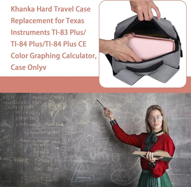 Khanka Hard Travel Case Replacement for Texas Instruments TI-83 Plus/TI-84 Plus/TI-84 Plus CE Color Graphing Calculator, Case Only (Rose Gold) - Image 3