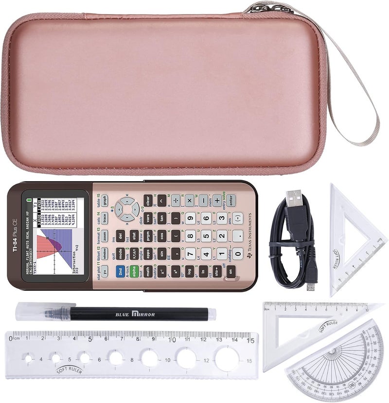 Khanka Hard Travel Case Replacement for Texas Instruments TI-83 Plus/TI-84 Plus/TI-84 Plus CE Color Graphing Calculator, Case Only (Rose Gold) - Image 5