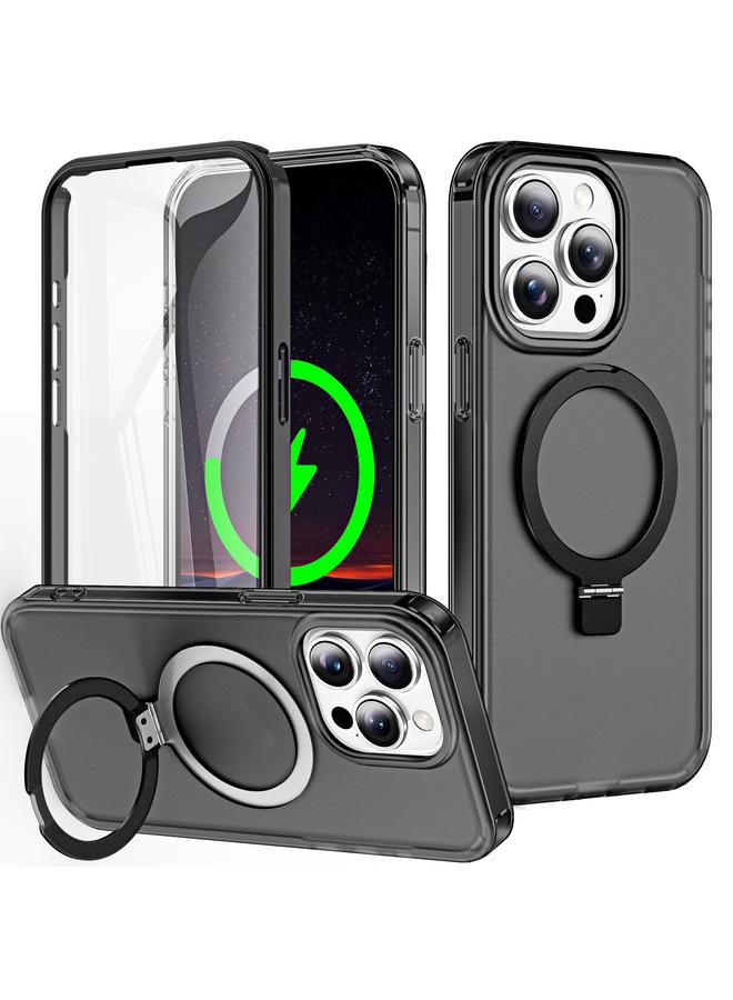 اس-توب جراب لهاتف iPhone 14 Pro Max، جراب كامل الجسم بحامل MagSafe 360، ملمس جلدي غير لامع - Image 1