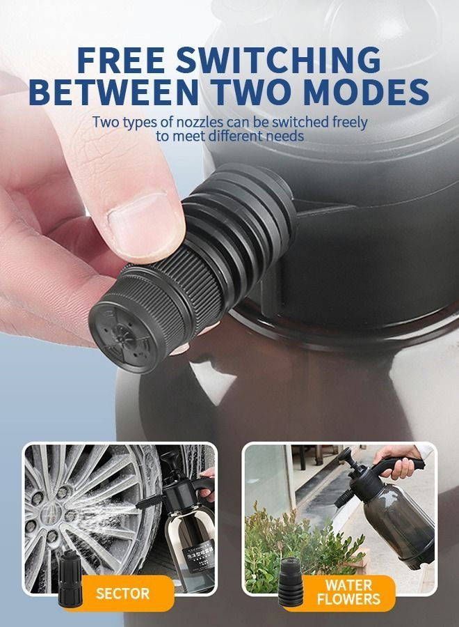 بايبي محمول بخاخ الضغط حديقة مضخة بخاخ زجاجة مع فوهة قابل للتعديل لرش الأعشاب الضارة ، سقي ، تنظيف المنزل وغسل السيارات ( أسود ) - Image 5