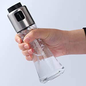 MORGHULIS Oil Sprayer for Cooking Oil Vinegar Dispenser Bottle for Kitchen Olive Oil Dispenser Bottle Cooking Portable Oil and Vinegar Sprayer Stainless Steel Olive Oil Glass Bottle 180 ML - Image 5