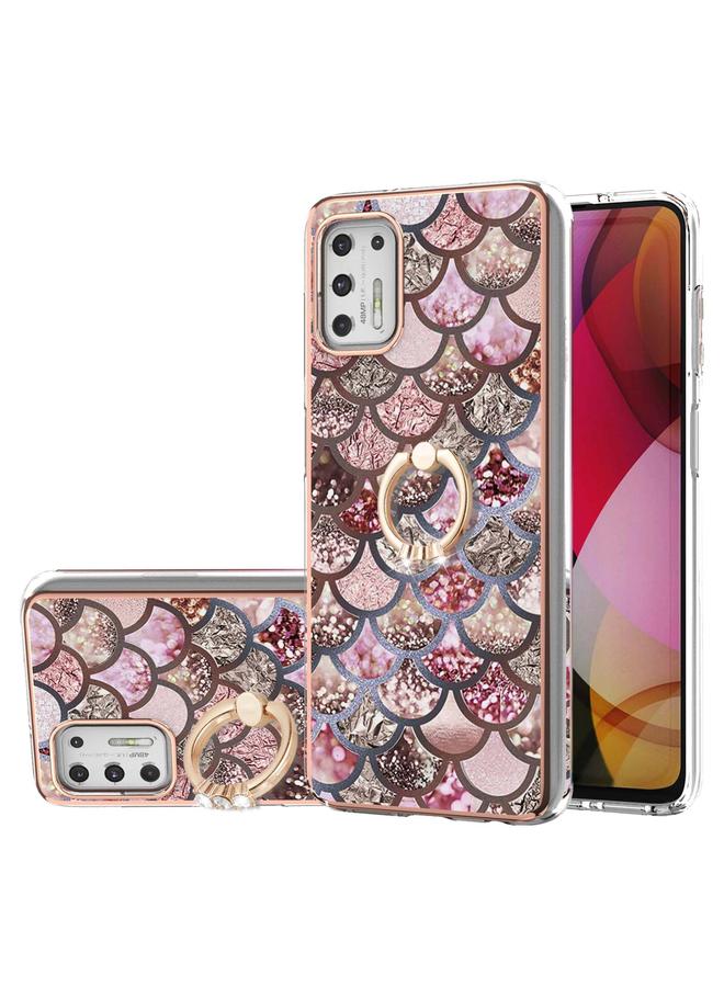 اس-توب جراب لهاتف Motorola Moto G Stylus 2021 بنمط طلاء كهربائي IMD TPU مقاوم للصدمات مع حامل حلقي من حجر الراين - Image 1