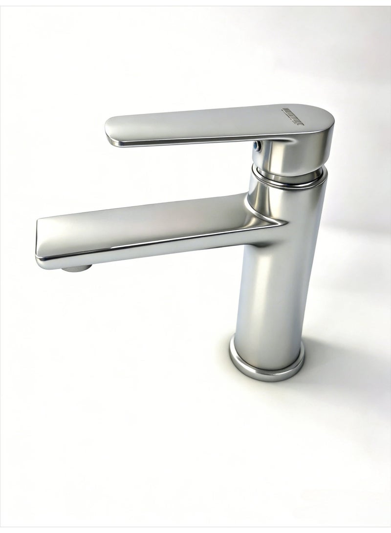 بالوعة الحمام صنبور ثقب واحد مقبض واحد المقبس حمام من الفولاذ المقاوم للصدأ صنبور صنبور كونترتوب تركيب 1 حفرة 1000 جرام - Image 1