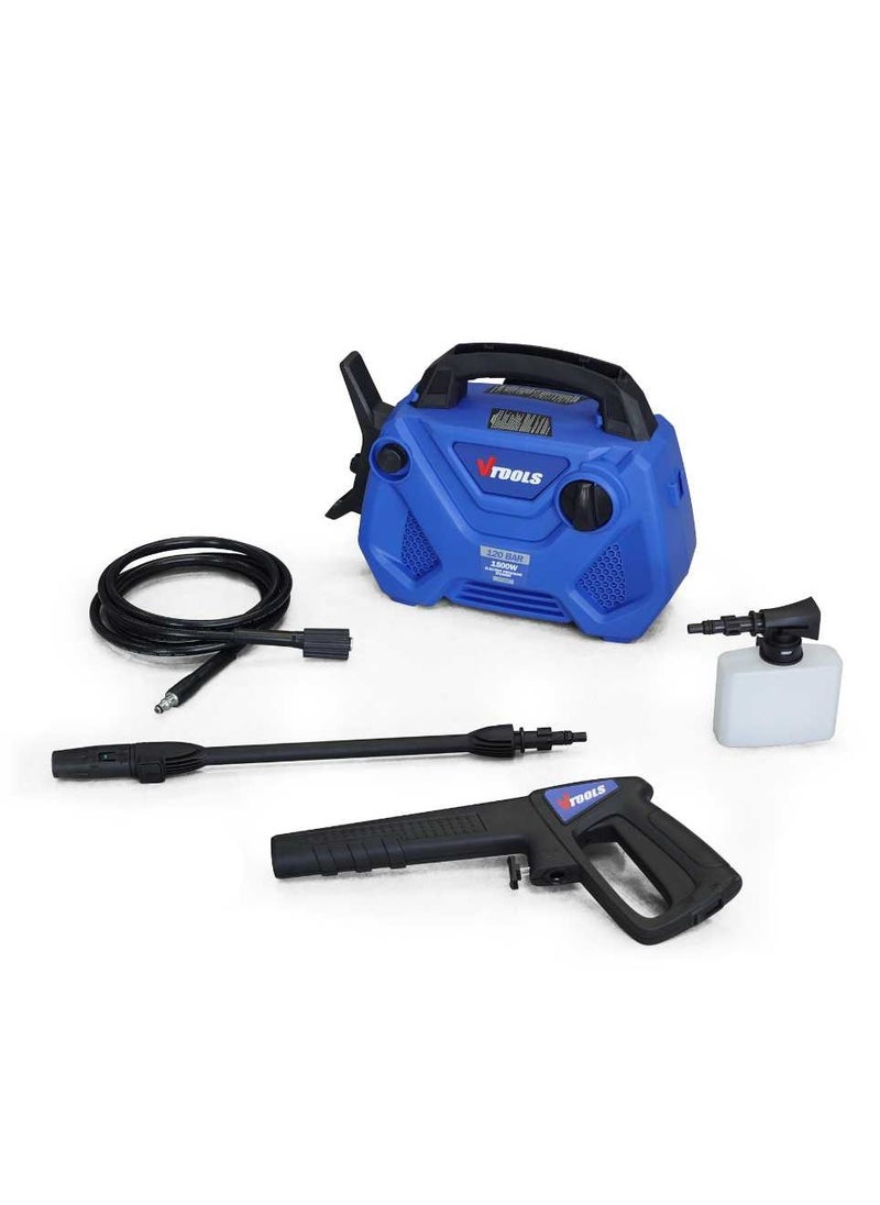VTOOLS 120 Bar Electric Pressure Washer With a Meter Hose And Soap Dispenser, Compact Design, Pressure Washer For Car, Home & Garden  - Image 1