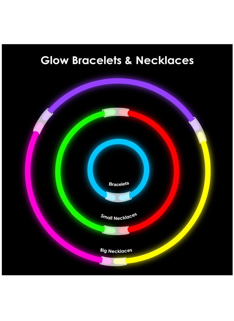 ESSEN - Glow Sticks Party Favors For Kids Glow In The Dark With Connectors Set Of 100 - Image 1