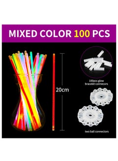ESSEN Glow Sticks Party Favors For Kids Glow In The Dark With Connectors Set Of 100  - Image 2