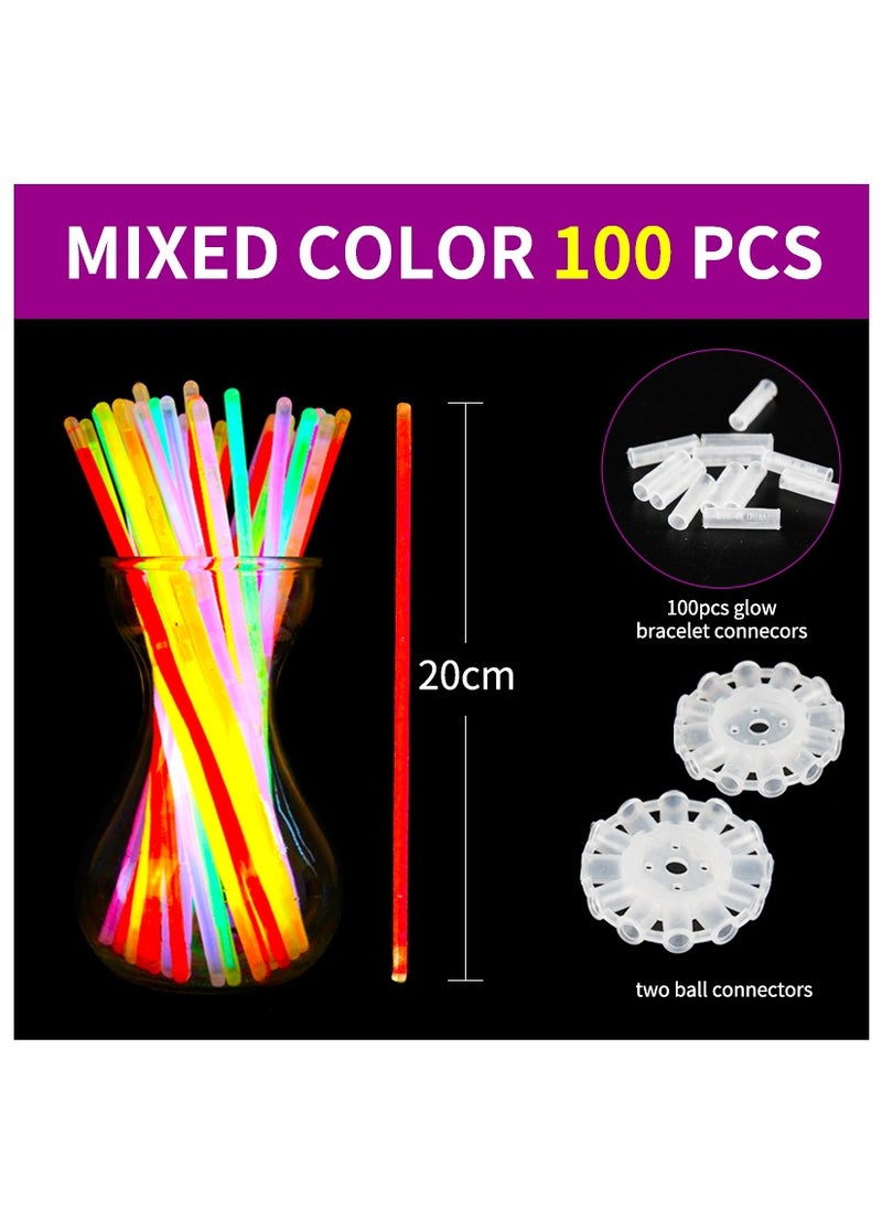 ESSEN - Glow Sticks Party Favors For Kids Glow In The Dark With Connectors Set Of 100 - Image 1