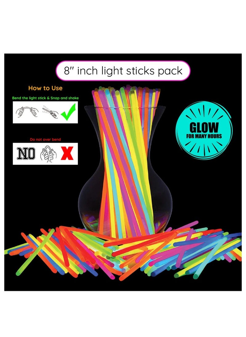 ESSEN - Glow Sticks Party Favors For Kids Glow In The Dark With Connectors Set Of 100 - Image 1