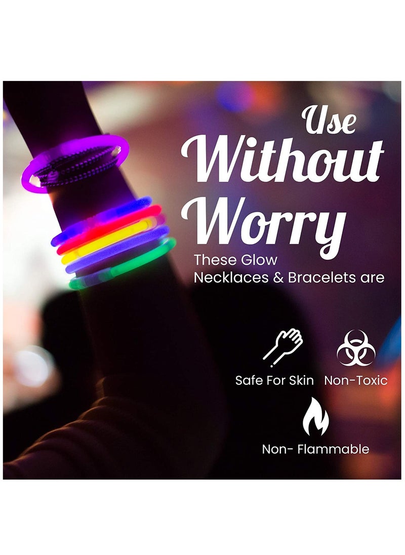 ESSEN - Glow Sticks Party Favors For Kids Glow In The Dark With Connectors Set Of 100 - Image 1