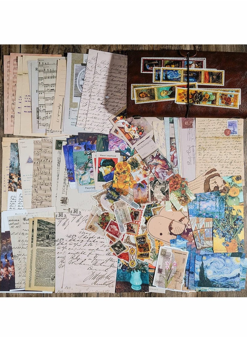 Excefore - Vintage Scrapbook Supplies Pack for Art Journaling Bullet Junk Journal Planners DIY Paper Stickers Craft Kits Notebook Collage Album Aesthetic Cottagecore Picture Frames (200 Pieces) (Artistic) - Image 1