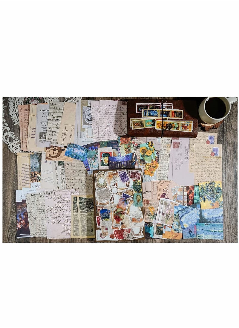 Excefore - Vintage Scrapbook Supplies Pack for Art Journaling Bullet Junk Journal Planners DIY Paper Stickers Craft Kits Notebook Collage Album Aesthetic Cottagecore Picture Frames (200 Pieces) (Artistic) - Image 1