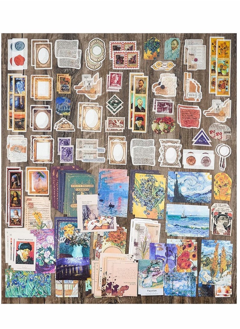Excefore - Vintage Scrapbook Supplies Pack for Art Journaling Bullet Junk Journal Planners DIY Paper Stickers Craft Kits Notebook Collage Album Aesthetic Cottagecore Picture Frames (200 Pieces) (Artistic) - Image 1