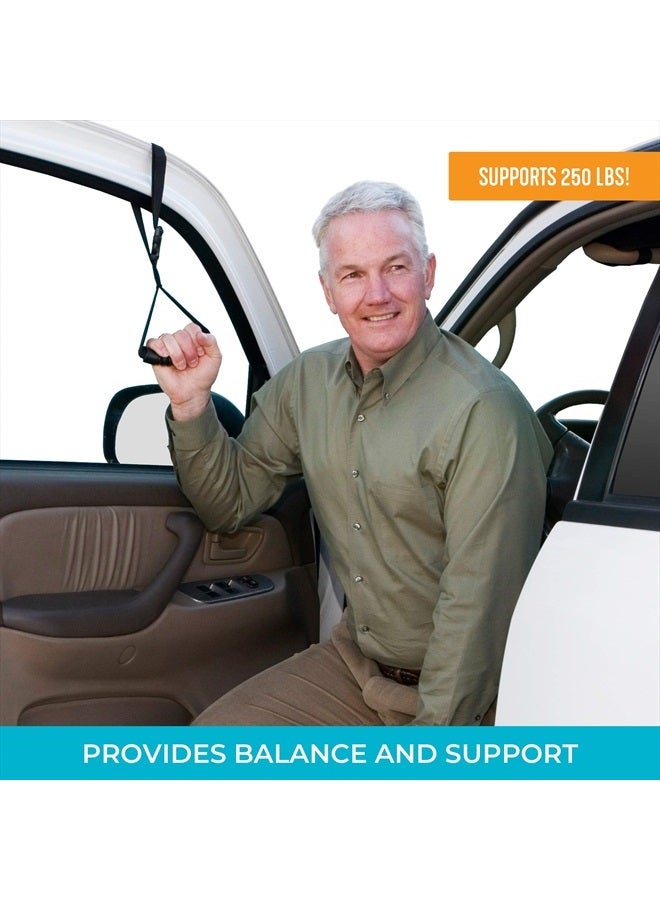 Stander CarCaddie, Car Safety Grab Handle for Adults, Seniors, and Elderly, Ergonomic Vehicle Support Handle with Adjustable Strap and Non-Slip Rubber Grip, Automotive Standing and Mobility Aid - Image 2