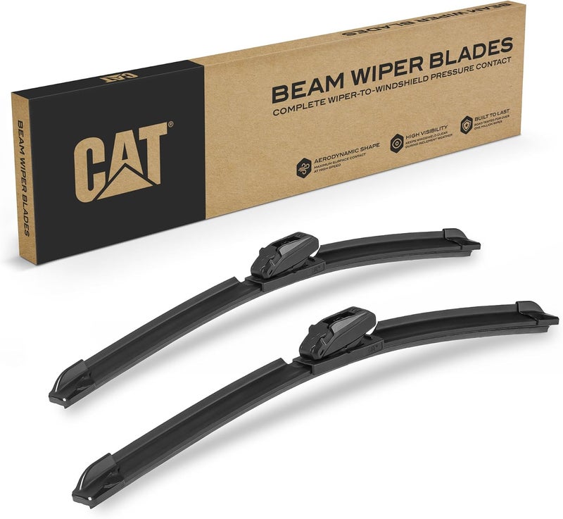 CAT C2.0 Heavy Duty Beam Windshield Wiper Blades for Cars, Trucks, Vans, Pickups, and SUVs - All Season Streak-Free, Silent, Crystal-Clear  Clean - Image 1