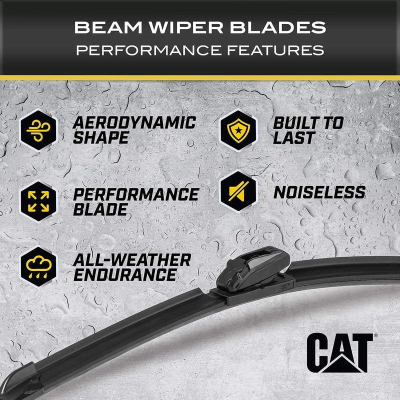 CAT C2.0 Heavy Duty Beam Windshield Wiper Blades for Cars, Trucks, Vans, Pickups, and SUVs - All Season Streak-Free, Silent, Crystal-Clear  Clean - Image 3