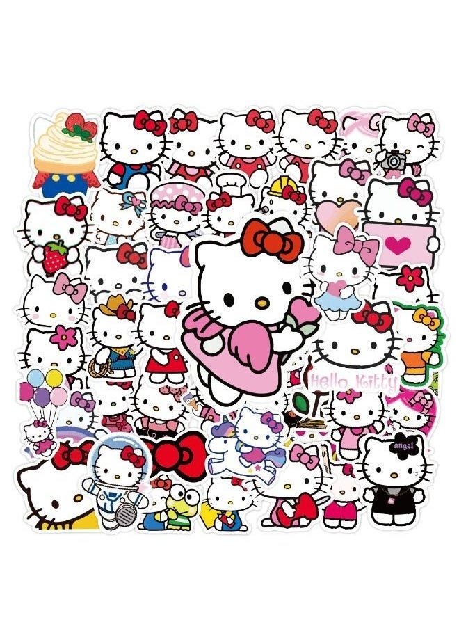 Generic - 50-Piece Hello Kitty Waterproof Stickers, Premium Waterproof Vinyl Stickers Set, Waterproof Stickers for Laptop,Skateboard, Water Bottles,Computer,Phone,Guitar DIY - Image 1