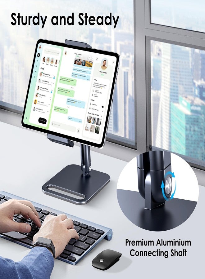 CreaDream Tablet Stand, Heavy Aluminum Tablet Holder for Desk with Adjustable 360° Swivel Bracket, Compatible with iPad Pro/Air/Mini, Galaxy Tab, Surface Pro, Kindle Fire 4.7''-13", Black - Image 2