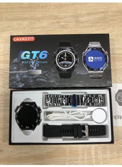 Generic GT6 Smart Watch Men Multi-function Bluetooth NFC Sports Black Black Slub Steel Silicone 