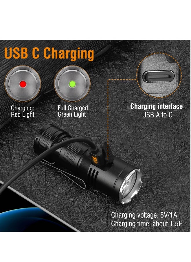 Generic - ET15 Mini EDC Flashlight Rechargeable High Lumen 2000 - Small Powerful Pocket Flashlights with Clip Magnet, USB C IP67 Waterproof LED Tiny Flash Light - Image 1