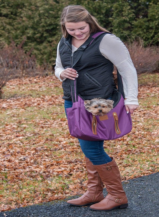 Pet Gear Tote/Sling Carrier for Cats/Dogs, Storage Pocket, Removable Washable Liner, Zippered Top and Mesh Windows, Mulberry, Sling - Image 3