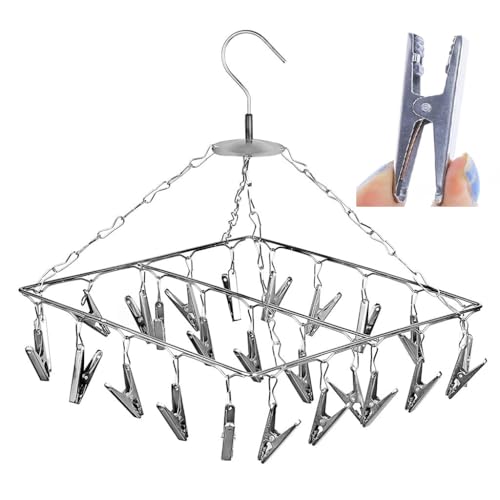 Konquer TimeS Premium Stainless Steel Hanging Clips for Drying Clothes, Heavy Quality Rust Free Pegs, for Hanging Clothes, Baby Cloth Hanger (Square Baby Cloth Hanger) - Image 1