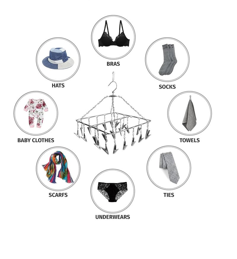 Konquer TimeS Premium Stainless Steel Hanging Clips for Drying Clothes, Heavy Quality Rust Free Pegs, for Hanging Clothes, Baby Cloth Hanger (Square Baby Cloth Hanger) - Image 3