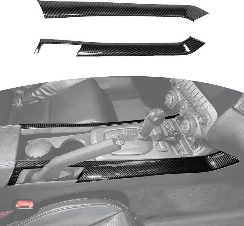 RT-TCZ Carbon Fiber Interior Accessories for Chevrolet Camaro 2010-2015 - Center Console Gear Panel Side Trim Cover (2pcs) - Image 1