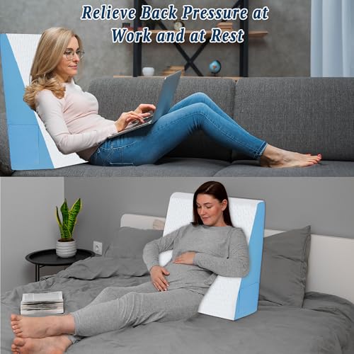 COLDHUNTER Wedge Pillow for Sleeping, 7.5" Bed Wedge After Surgery, Back Pain Relief, Memory Foam Pillow Triangle Incline Wedge for Back Support, Leg Elevation - Image 4