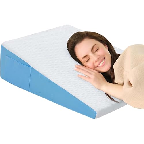 COLDHUNTER Wedge Pillow for Sleeping, 7.5" Bed Wedge After Surgery, Back Pain Relief, Memory Foam Pillow Triangle Incline Wedge for Back Support, Leg Elevation - Image 1