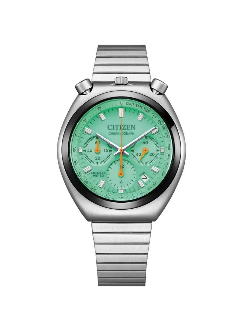 Citizen AN3660-73X Chronograph Watch with Green Dial, Stainless Steel Bracelet - Image 1