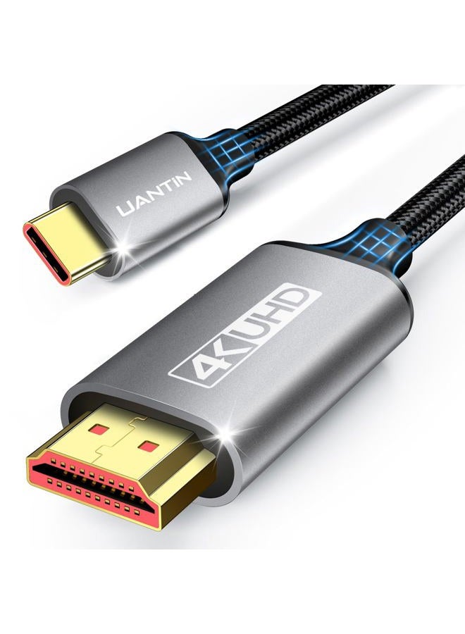 UANTIN USB C to HDMI Cable 15Ft | 4K High-Speed USB 3.1 Type-C to HDMI Cord for Home Office [Thunderbolt 5/4/3 Compatible] with MacBook, Galaxy S9 to S24, iPhone 15/16 Series, iPad Pro, iMac, Surface - Image 1