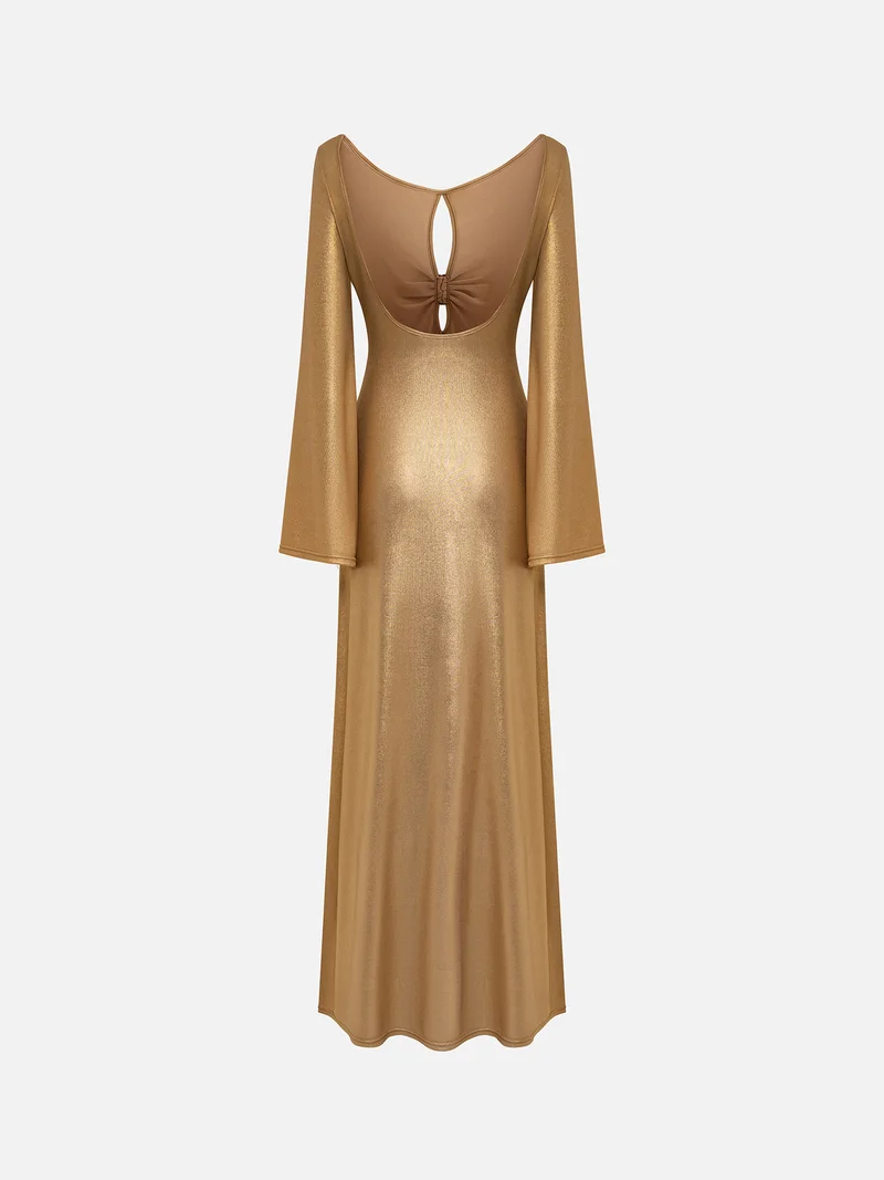 Lichi  Metallised jersey maxi dress for Women | Best Price UAE