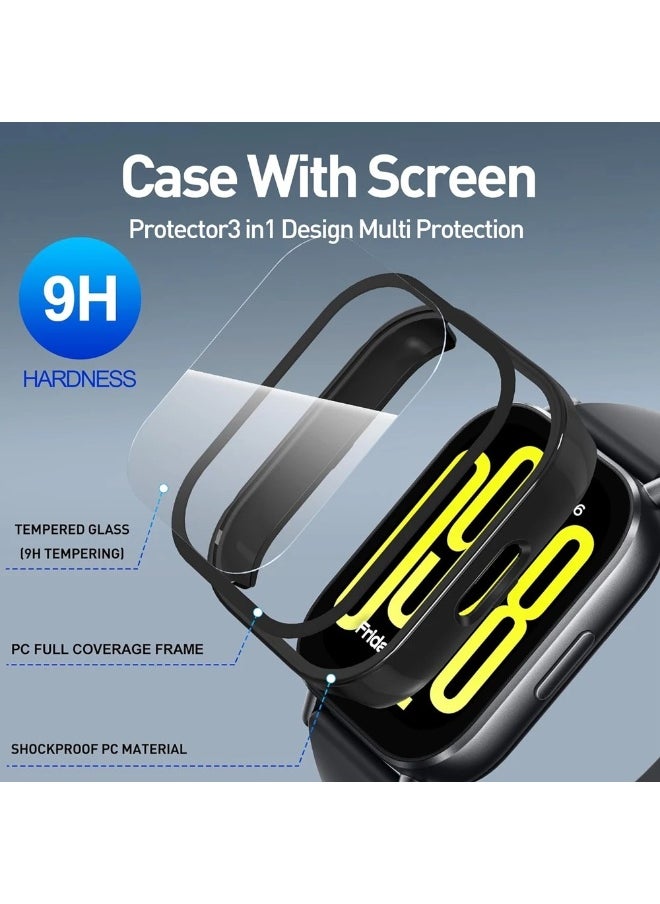 Generic - PC Case + Screen Protector For Xiaomi Redmi Watch 5 Active/Redmi Watch 5 Lite All-around Anti-scratch Frame Screen Protective Shell (Black) - Image 1