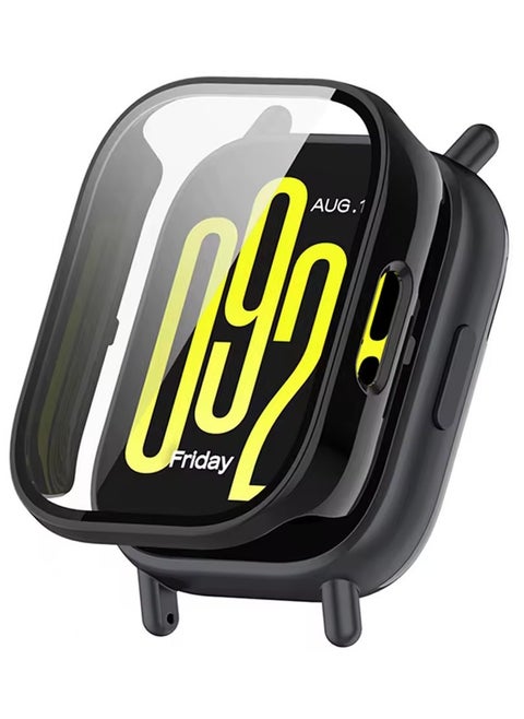 PC Case + Screen Protector For Xiaomi Redmi Watch 5 Active/Redmi Watch 5 Lite All-around Anti-scratch Frame Screen Protective Shell (Black)
