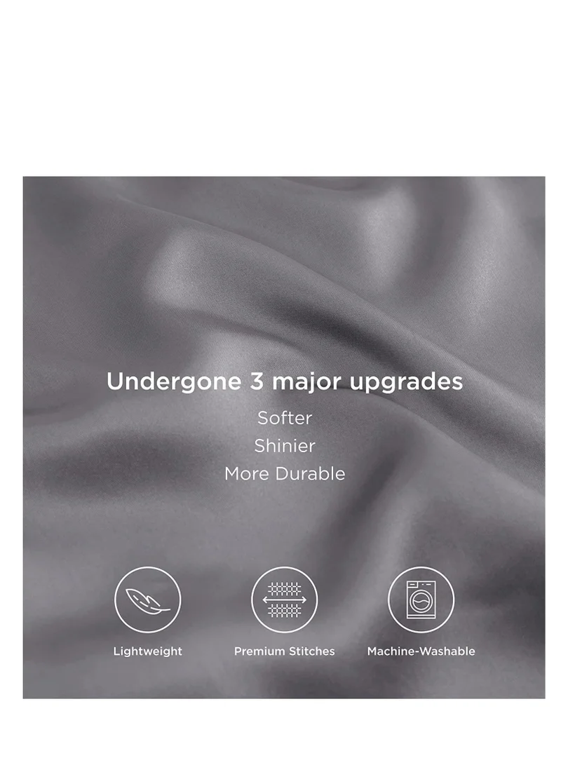Mahmir Dark Grey MahMir® Silk Satin Pillowcase for Hair and Skin Queen - Dark Grey Silk Pillowcase 2 Pack 76L x 51W CM (20x30 Inches) - Satin Pillow Cases Set of 2 with Envelope Closure (Dark Grey)  | Best Price UAE