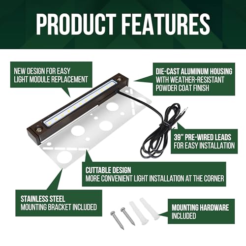 GKOLED 8-Pack Replaceable 6.8" LED Hardscape Lights, Low Voltage Retaining Wall Light, Paver Wall Hardscape Lighting, Outdoor Landscape Step Lights, 12VAC/DC 1.5W 2700K, Die-cast Aluminum Housing - Image 3