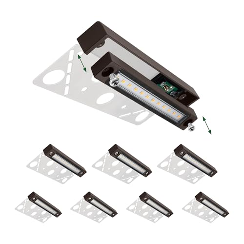 GKOLED 8-Pack Replaceable 6.8" LED Hardscape Lights, Low Voltage Retaining Wall Light, Paver Wall Hardscape Lighting, Outdoor Landscape Step Lights, 12VAC/DC 1.5W 2700K, Die-cast Aluminum Housing - Image 1