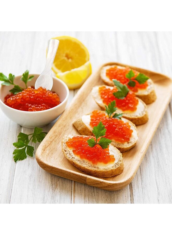 Glass Caviar Chiller Server Set and 2 Pieces Caviar Spoons Spoon Mother of Pearl Caviar Spoons Round Handle for Caviar, Egg, Ice Cream, Coffee, Restaurant Serving - Image 5