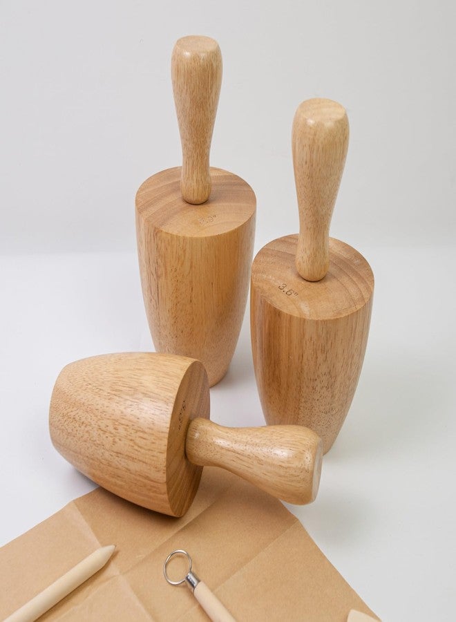 Lampstop Cup Pottery Molds Clay Tools 3.3" & 3.6" & 3.9" Set of 3 Wooden Pottery Tools for Creating Pottery Mug Vases (Style B) - Image 3