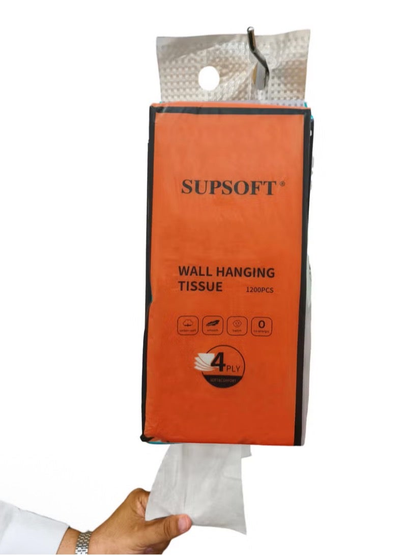 سوبسوفت علبة من 9 علب مناديل حائطية، 4 طبقات، تحتوي كل علبة على 1200 منديل - Image 3