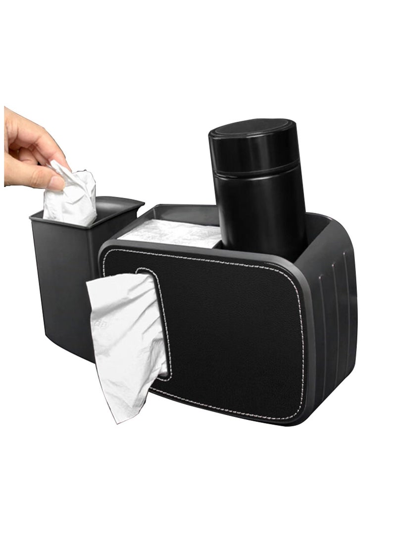 DOUGEI Front Seat and Rear Tissue Box, Umbrella Storage Bag Storage Box, Easy to Install Automotive Accessories Interior for Any Car Back Seat(Black) - Image 1