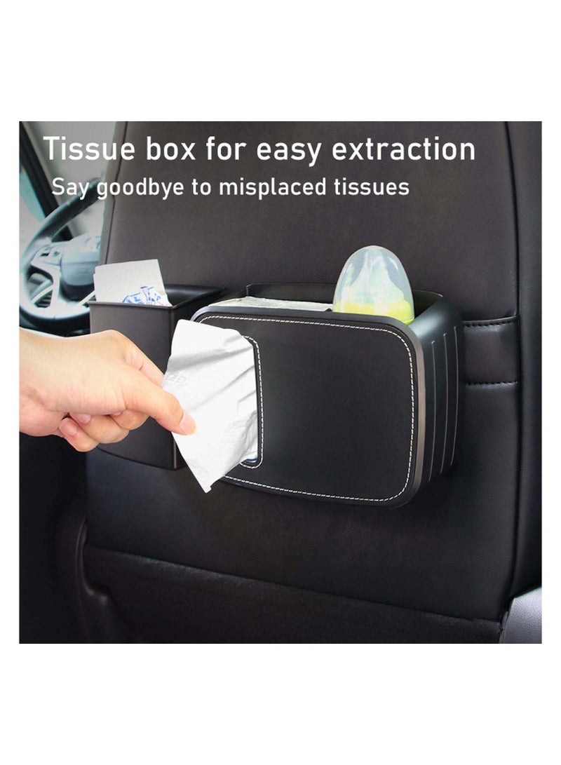 DOUGEI Front Seat and Rear Tissue Box, Umbrella Storage Bag Storage Box, Easy to Install Automotive Accessories Interior for Any Car Back Seat(Black) - Image 3