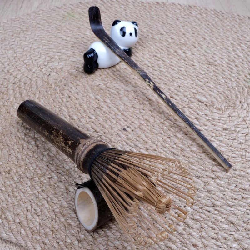 Joyscale Bamboo Matcha Whisk Set, Long Handled Chasen, Scoop(Chashaku), Bamboo Whisk for Matcha Tea, Matcha Chasen(Purple) For Tea Lover Gifts - Image 4