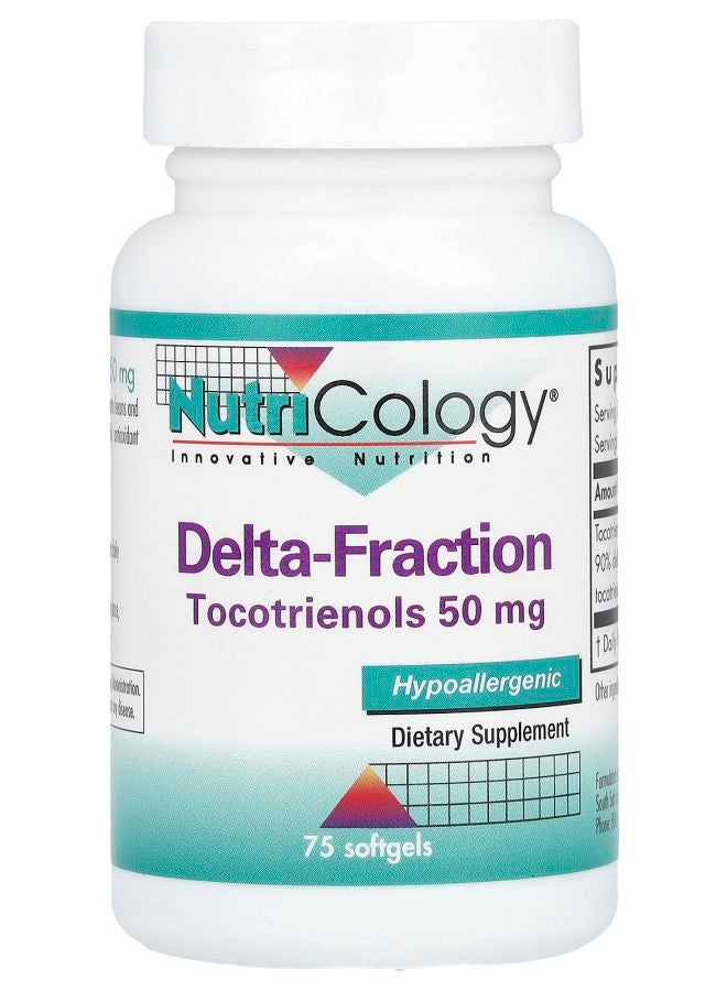 Nutricology Delta-Fraction Tocotrienols 50 mg 75 Softgels (25 mg Per Softgel) 
